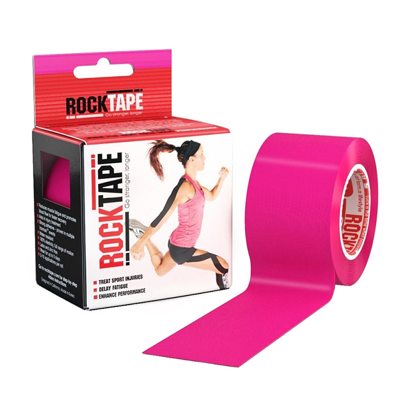 Кинезио тейп Rocktape 5см х 5м розовый.