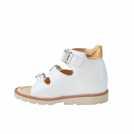 Сандали ортопедические Мега Ортопедик для девочек 051 14 30-80 белый/золотой. Изображение 3 из 4