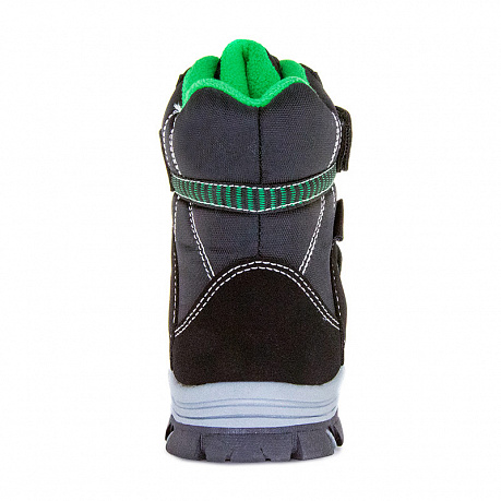 Полусапожки ортопедические Ортобум с шерстью для мальчиков 63056-04 черный/салатовый. Изображение 3 из 4